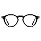 kachawoo Retro Gläser Rahmen Frauen TR90 Acetat Runde Brillen Männer Brillen Nicht-Rezept Linse (black with clear)