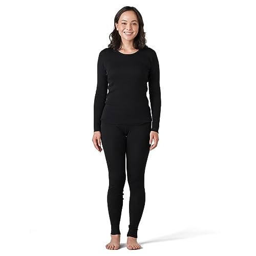 LAPASA Womens 100% Merino Wool Base Layer Set Lightweight & Midweight Thermal Underwear Long John Top & Bottom Warm L58/L91