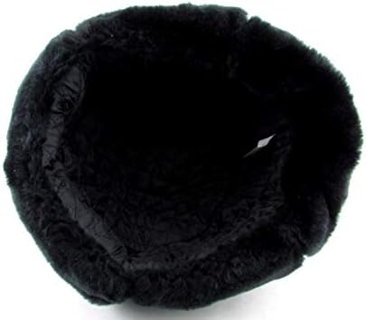 RussianOrnaments Hat Russian Soviet Army Black KGB Fur Military Cossack Ushanka Size L, Black, L