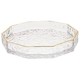 Assiette de service multifonction : convient pour servir une variété d'aliments, y compris des fruits, des salades, des desserts et des collations, ce plateau en verre polyvalent s'adapte à différentes occasions, des repas de famille décontractés aux événements formels