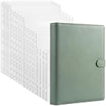 A4 Ring Binder Display Folders, 4 Ring Binder Presentation Folders Storage Book, Leather Folder Waterproof Pockets Organizer with 19 PCS Mix Zipper Binder Pouch Folders for Important Documents & Cash
