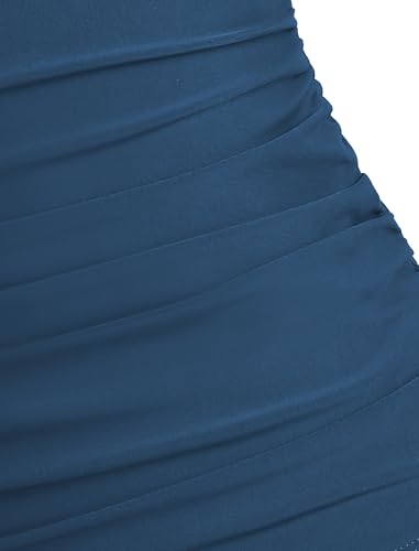 Image of ZAFUL Womens Tankini Swimsuits V Neck Push Up Swim Top Color Block Tummy Control High Waisted Bathing Suits Swim Bottom