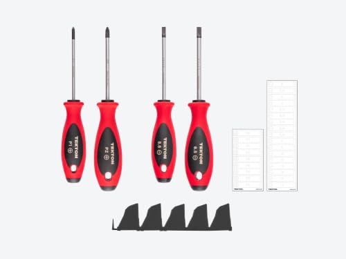 Image of TEKTON Phillips and Slotted Screwdriver Set, 4-Piece | DWZ90105 | 4 Inch Shanks, P1 - P2, 5.5 - 6.5 mm, Modular Organizers