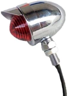 Bobber Old School Stop Visor Bullet Brake Running Tail Light Lamp Cafe Racer Vintage Bike Retro Custom (Chrome)