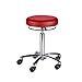 wuuhoo® I Profi Rollhocker Rolli hydraulisch höhenverstellbar I Made in Germany! Arbeitshocker mit hochwertigem Kunstlederbezug I gummierte gebremste Rollen I Drehhocker mit Alu Fusskreuz rot