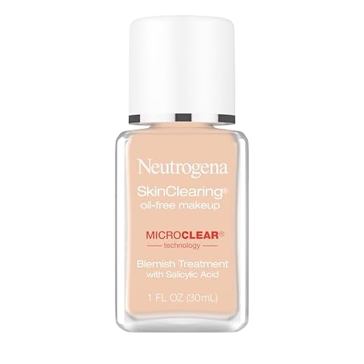 Neutrogena SkinClearing Oil-Free Acne and Blemish Fighting Liquid Foundation with Salicylic Acid Acne Medicine, Shine Controlling, for Acne Prone Skin, 60 Natural Beige, 1 fl. oz