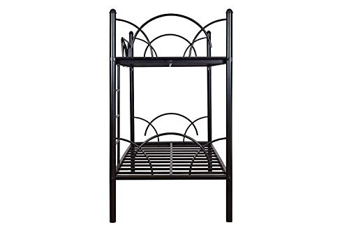 Image of Metal Bunk Bed for Kids | Twin Over Twin Bunker Bed for Adults with Metal Bed Frame and Sturdy Guardrail | Bunk Bed for Home with Mattress Queen (Bottom) + Single (Top)