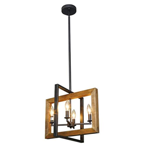 Suspension vintage en bois pour îlot de cuisine et grand restaurant chic