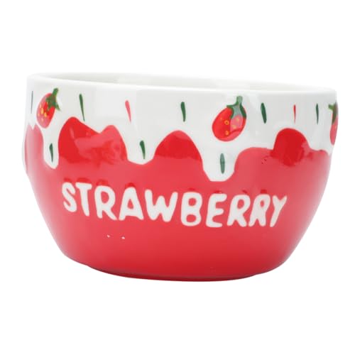 Garneck 1 Pc Ciotola di Fragole spuntino Ciotola di Coniglio Accessori da Cucina Rosa Dessert Scodella Colazione Ciotola Colazione Ciotola da Frutta Ciotola per la Colazione Ceramica Rosso