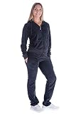 HanWay Women's Athletic Tracksuits Fashion long Sleeve Cozy Velvet Zip Up Hoodies and Matching Pants