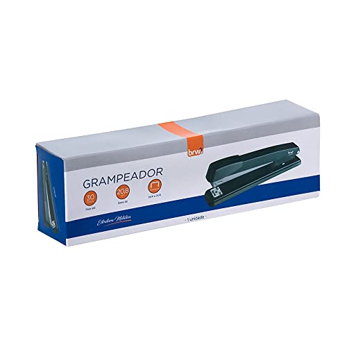 Grampeador de Metal para 30 Folhas 20cm Preto, BRW