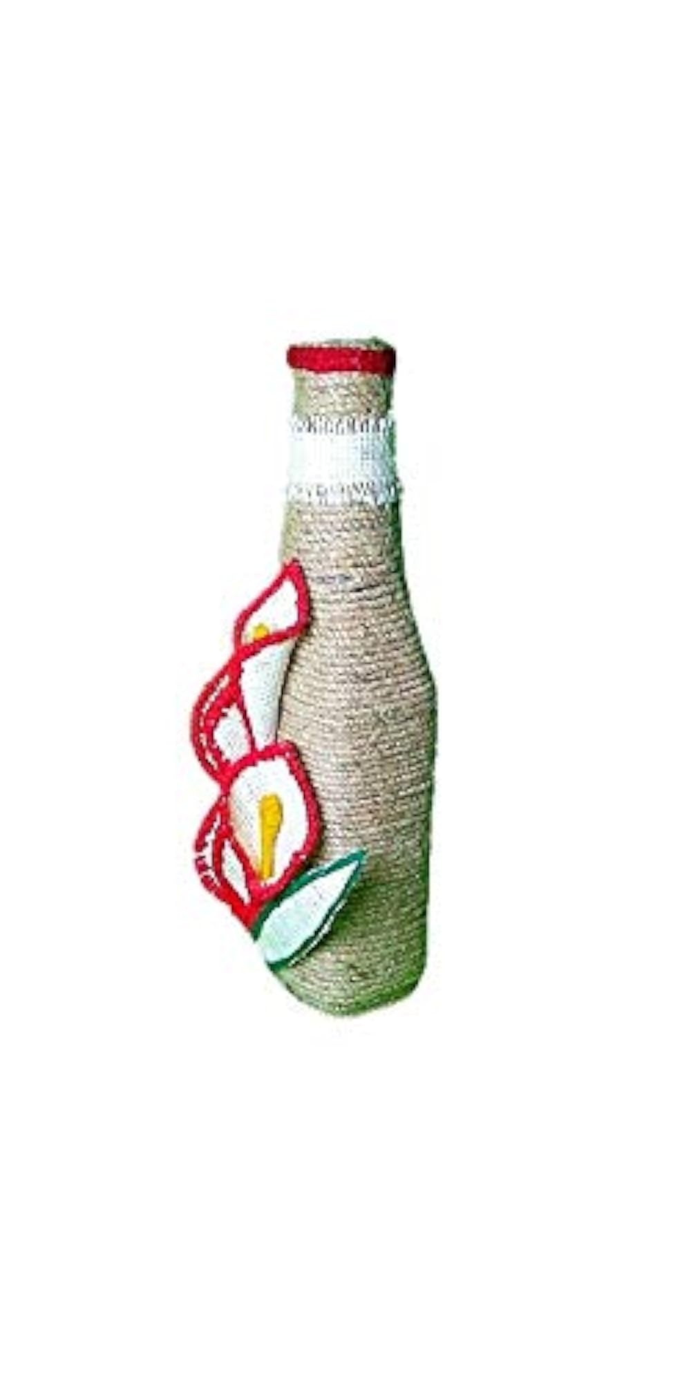 Handmade Decorative Jute Bottle, Multi-Coloured Gift