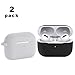 Produktbild CEEPUY Silikonhülle für Apple AirPods Pro Hülle - Unterstützt Kabelloses Laden, 2 Pack Stoßfeste Schutzhülle,[Front-LED Sichtbar],Schwarz/Grau