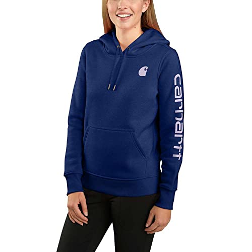 Carhartt Clarksburg Logo Damen Hoodie Blau/Lila S