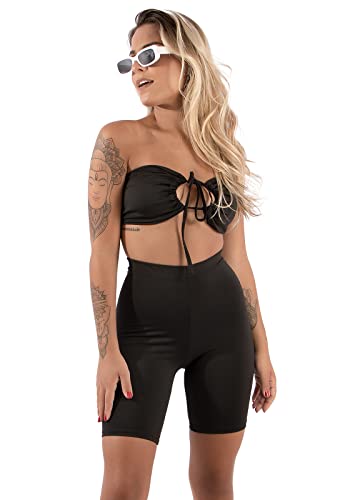 Bermuda Biker Suplex Academia Liso (G, Preto)