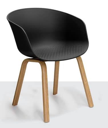 Aadinath Furniture Molded Shell Lounge Plastic Arm Chair with Natural Wood Legs Suitable for Cafeteria, Living| Bedroom| Kitchen| Dining| Waiting Room