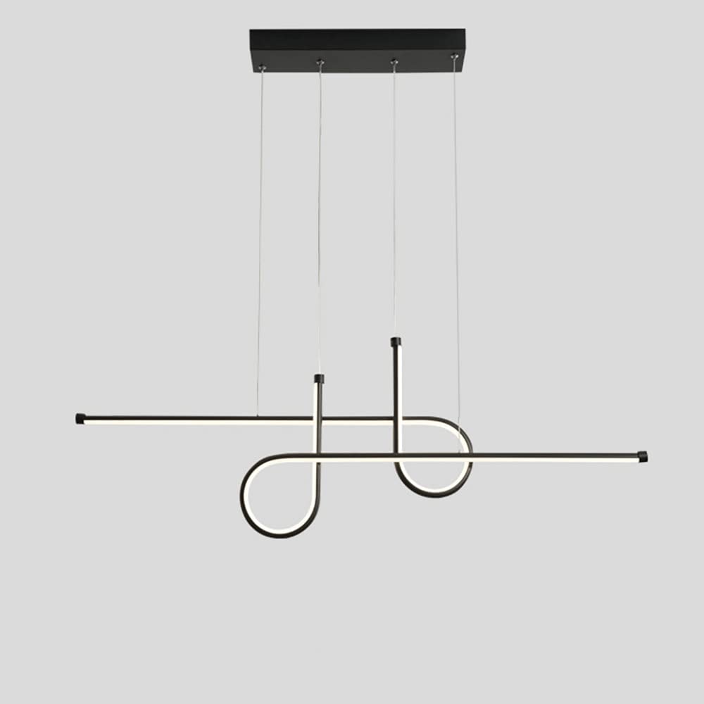 Suspension LED moderne 45W pour salle à manger et lustre de salon noir