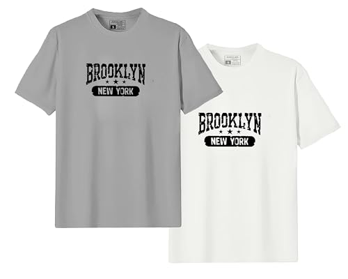 Image of JUGULAR Men's Half Sleeve Cotton Printed Combo Tshirt (Pack of 2)