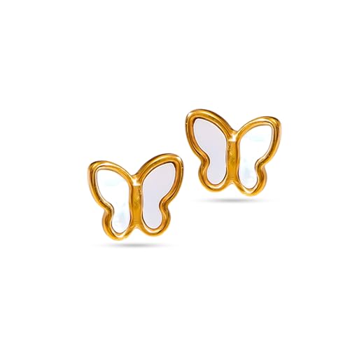 Image of Rubans Demi Fine Stainless Steel Stud Earrings Daily Gift for Women & Girls
