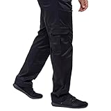 ARVIKO Men’s Cargo Chef Stretch Pants Black (US, Alpha, Large, Regular, Regular, Black)