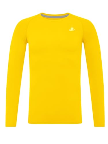 Image of DEVOROPA Youth Boys Compression Shirt Long /Short Sleeve Football Baseball Undershirt Quick Dry Kids Sports Baselayer Crewneck