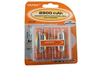 Digital Additions Vapex AA NiMh Rechargeable Batteries 1.2V 2900mAh (Pack of 4)
