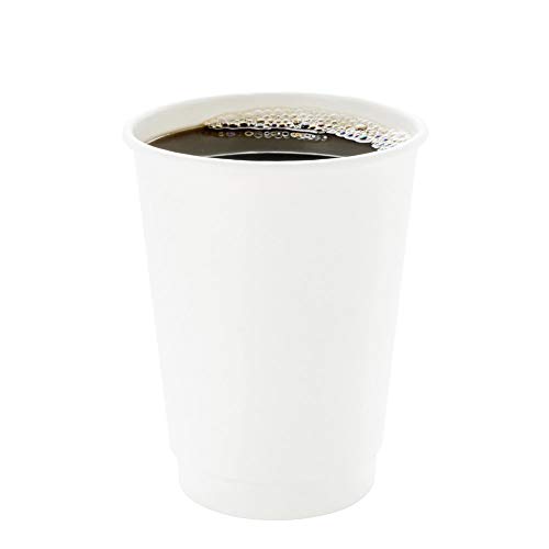 Image of Restaurantware 12 Ounce Paper Cups, Pack of 25 Double Wall Disposable a€ inch Leakproof, Recyclable, White Paper Insulated Hot Beverage Holders, with Matching Lids Available for Purchase Separately