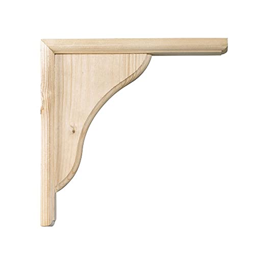 Centrale Brico Equerre Volute Bois Brut Naturel, H.15 x P.15 cm