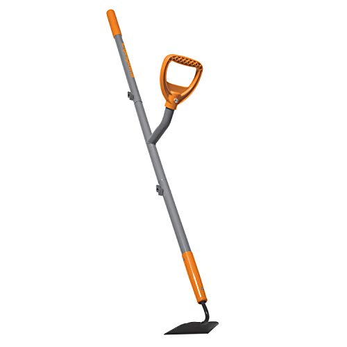 ERGIE SYSTEMS ERG-GHOE625 ErgieShovel 12-Gauge, 54 Steel Shaft, 6.25-Inch Shank Pattern Blade Garden Hoe, Gray/Orange