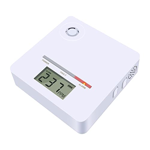 Scondaor CO-Melder mit digitaler LCD-Anzeige, Kohlenmonoxid-Warnmelder mit austauschbarer Batterie, CO Warnmelder mit 10 Jahren Lebensdauer des Sensors, EN 50291:2018