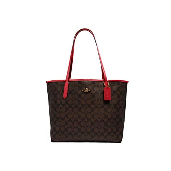 Coach Women's City Tote In Signature Canvas (IM/Brown 1941 Red)