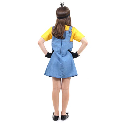 Minions Feminina Infantil Sulamericana Fantasias Amarelo/Azul P 3/4 Anos