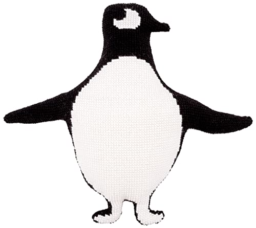 Kit point de croix coussin complet pingouin broderie adulte loisir créatif manuel fait main