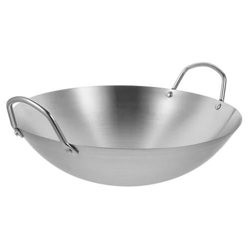 Wok de acero inoxidable 34 cm con asas dobles miniatura 1