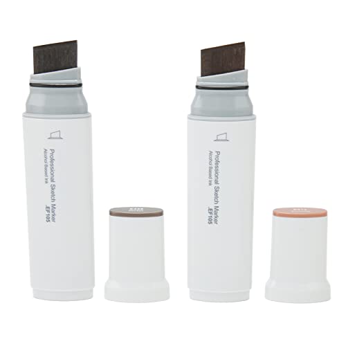 Haofy Marcadores Jumbo, Paquete de 2 Marcadores de Pintura a Base de Alcohol de Punta Ancha con Flujo de Tinta Uniforme para Proyectos de Arte, Diseño Artesanal, Decoración del Hogar (Serie marrón)