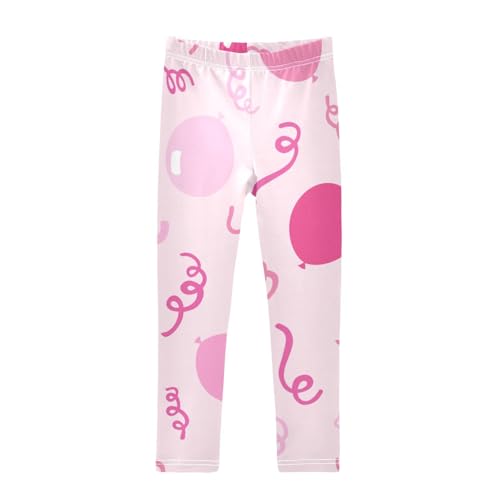 Pink Streamer Girls Leggings,Workout Leggings for Girls Toddler Athletic Legging Size for 3-10T