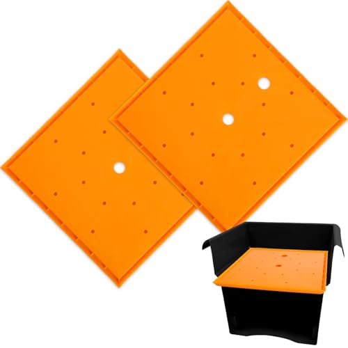 Conderyang 2Pcs 13 Square Planter Insert Durable Plastic Plant Pot Insert with Drainage Holes Soil Reducing Planter Lifter for Root Health & Indoor Outdoor Containers (Fits 16-18 Pot)