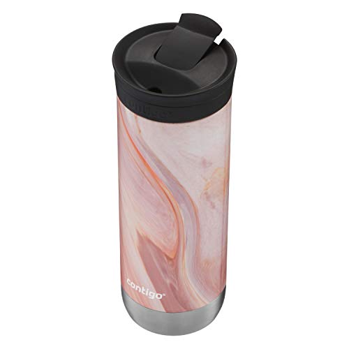 Contigo Huron Vacuum-Insulated Stainless Steel Travel Mug With Leak-Proof Lid, Keeps Drinks Hot Or Cold For Hours, Fits Most Cup Holders And Brewers, 20Oz Pink Marble #TOP3