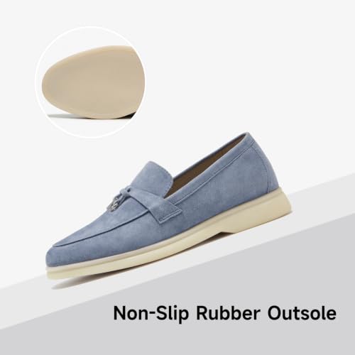 Image of BEAU TODAY Women's Suede Loafer Flats，Slip On Penny Loafers Work Shoes