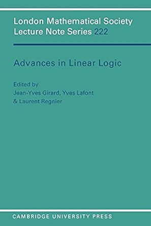 Advances in Linear Logic: 222 book cover