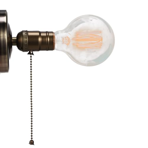Portalámparas vintage E27 con cadena para iluminar zonas sin interruptor empotrado en pared 2