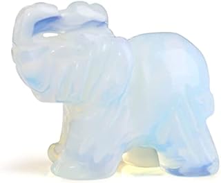 XIANNVXI Crystal Elephant Decor Amethyst Figurine Healing Crystals Gemstones Statue Natural Carved Stones Ornament 1.5" Reiki Home Room Decorations for Women Men