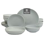 Photo Gallery gibson elite zion mist - set di piatti e ciotole in ceramica, 16 pezzi, smalto reattivo (servizio per 4), set da tavola moderno biologico, blu Photo Gallery gibson elite zion mist - set di piatti e ciotole in ceramica, 16 pezzi, smalto reattivo (servizio per 4), set da tavola moderno biologico, blu
