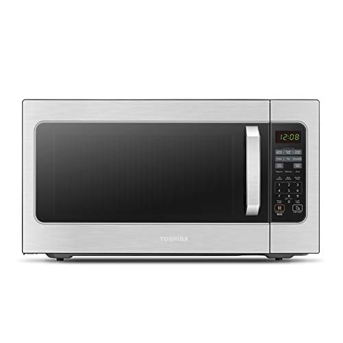 Toshiba ML-EM62P(SS) Large Countertop Microwave with Smart Sensor, 6 Menus, Auto Defrost, ECO Mode, Mute Option & 16.5″ Position Memory Turntable, 2.2 Cu Ft, 1200W, Stainless Steel