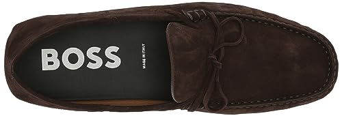 Image of BOSS Women's Suede Slip-on Moccasins with Top Bow Detail