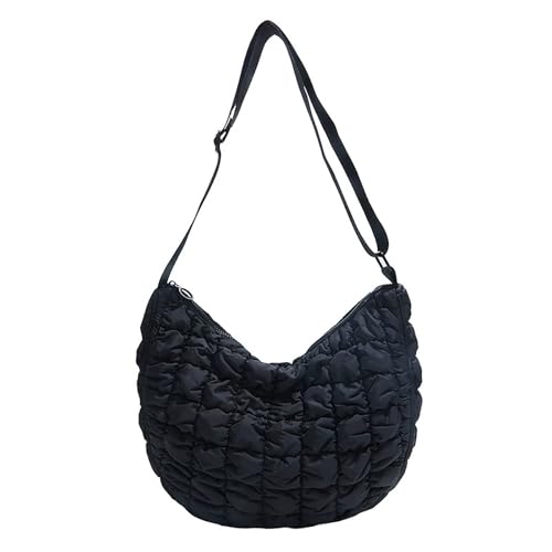 Image of Crescent Shoulder Bag Nylon Crossbody Bag for Women Nylon Hobo Bags Slouchy Sling Purse Dumpling Bags