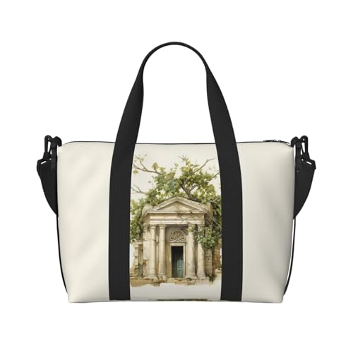 Bolso de mano versátil para mujer, bolso de hombro con estampado griego y estilo de negocios