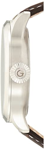 Gevril 43500-03 Men's Vaughan Swiss Automatic Watch, Genuine Italian Dark Brown/White Stitching Leather Strap2