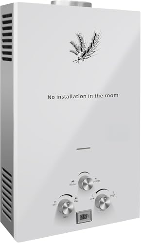 18L 36KW Gas Durchlauferhitzer LPG Warmwasserbereiter Durchlauferhitzer Warmwasserspeicher Heißwasserbereiter Boiler Tankless Instant Boiler für Zuhause Wohnmobile Kabinen Scheunen (18L 36KW)
