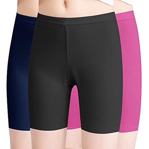 L&K-II Pack de 3 Mallas niña Culotte Corto Ciclista de algodón Cover